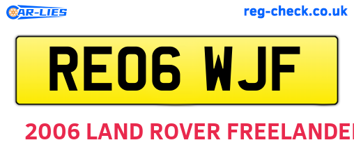 RE06WJF are the vehicle registration plates.