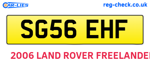 SG56EHF are the vehicle registration plates.