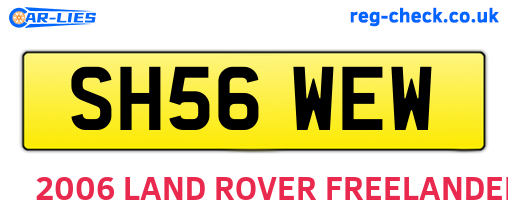 SH56WEW are the vehicle registration plates.