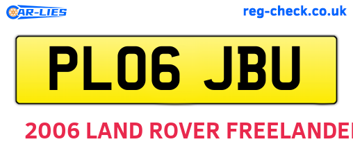 PL06JBU are the vehicle registration plates.