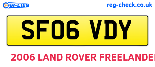 SF06VDY are the vehicle registration plates.