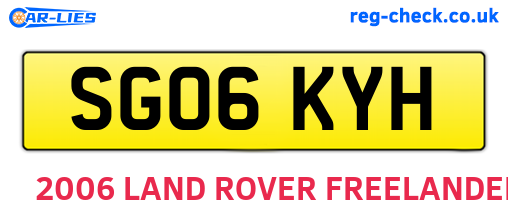 SG06KYH are the vehicle registration plates.