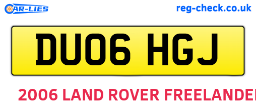 DU06HGJ are the vehicle registration plates.