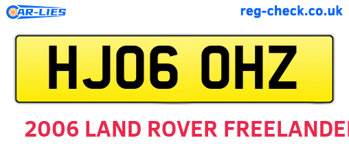 HJ06OHZ are the vehicle registration plates.
