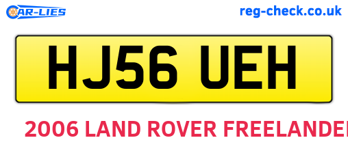 HJ56UEH are the vehicle registration plates.