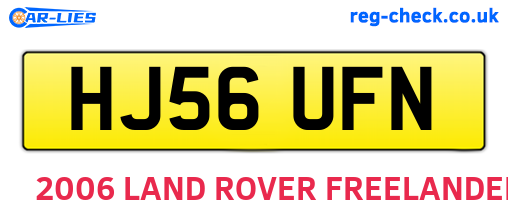 HJ56UFN are the vehicle registration plates.