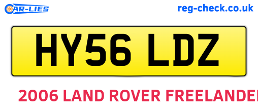 HY56LDZ are the vehicle registration plates.