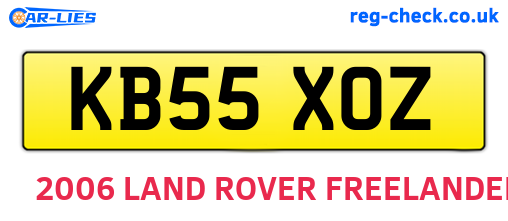 KB55XOZ are the vehicle registration plates.