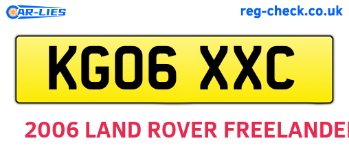 KG06XXC are the vehicle registration plates.