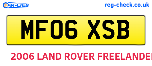 MF06XSB are the vehicle registration plates.