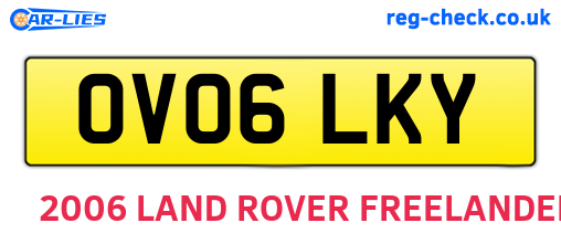 OV06LKY are the vehicle registration plates.