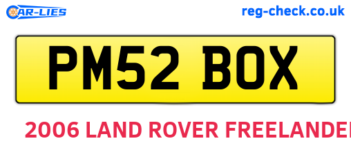 PM52BOX are the vehicle registration plates.