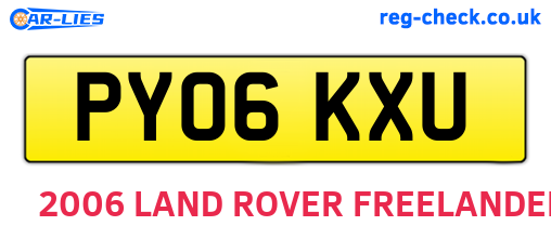 PY06KXU are the vehicle registration plates.