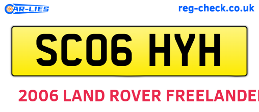 SC06HYH are the vehicle registration plates.