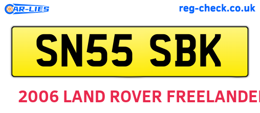 SN55SBK are the vehicle registration plates.