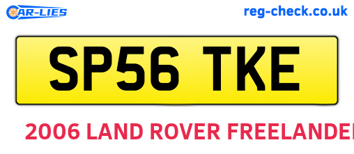 SP56TKE are the vehicle registration plates.