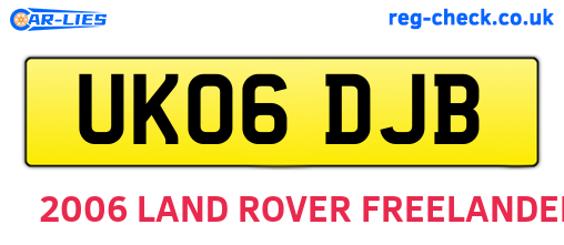 UK06DJB are the vehicle registration plates.