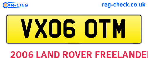VX06OTM are the vehicle registration plates.