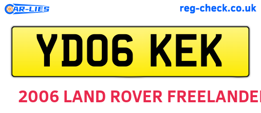 YD06KEK are the vehicle registration plates.