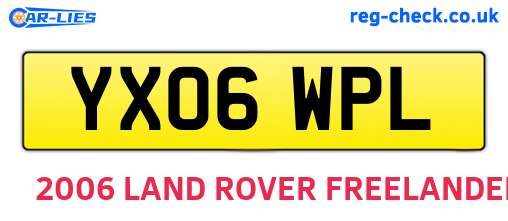 YX06WPL are the vehicle registration plates.