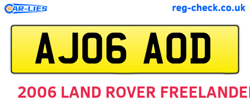 AJ06AOD are the vehicle registration plates.
