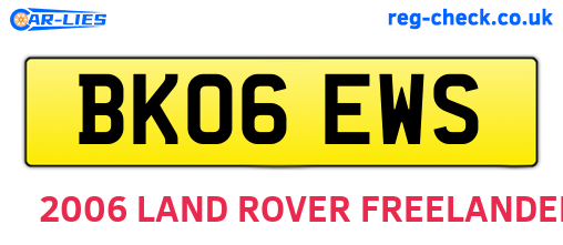 BK06EWS are the vehicle registration plates.