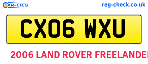 CX06WXU are the vehicle registration plates.