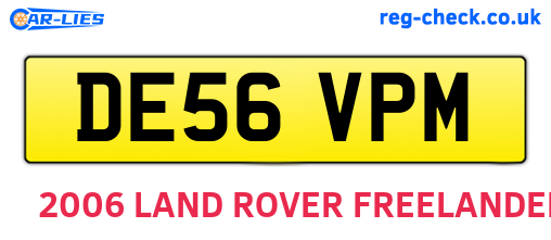 DE56VPM are the vehicle registration plates.