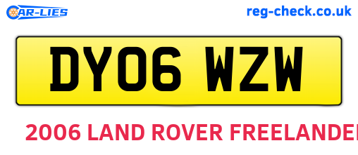DY06WZW are the vehicle registration plates.