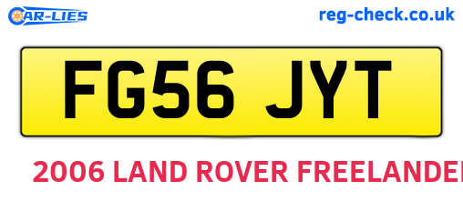 FG56JYT are the vehicle registration plates.
