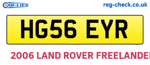 HG56EYR are the vehicle registration plates.