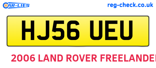 HJ56UEU are the vehicle registration plates.