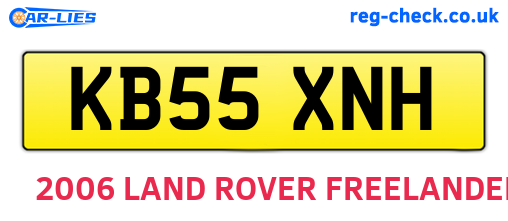 KB55XNH are the vehicle registration plates.