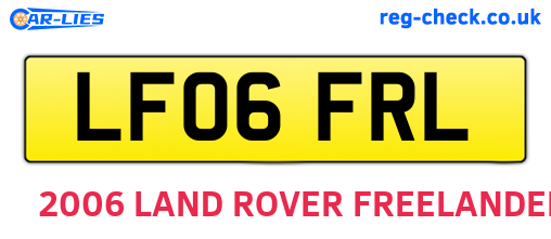 LF06FRL are the vehicle registration plates.