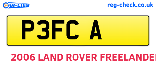 P3FCA are the vehicle registration plates.
