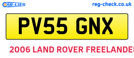 PV55GNX are the vehicle registration plates.
