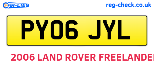 PY06JYL are the vehicle registration plates.