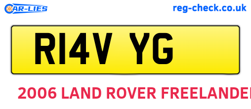 R14VYG are the vehicle registration plates.