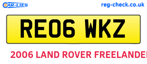 RE06WKZ are the vehicle registration plates.