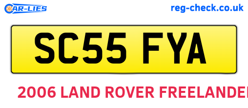 SC55FYA are the vehicle registration plates.