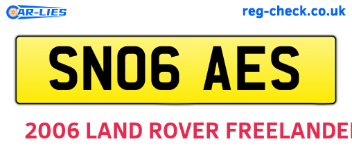 SN06AES are the vehicle registration plates.