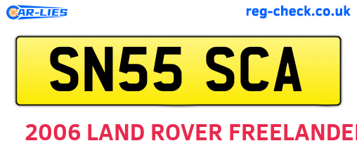 SN55SCA are the vehicle registration plates.