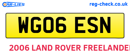 WG06ESN are the vehicle registration plates.