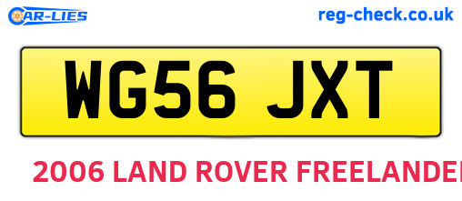 WG56JXT are the vehicle registration plates.