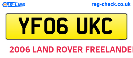 YF06UKC are the vehicle registration plates.