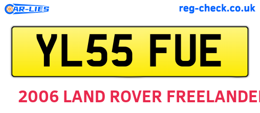 YL55FUE are the vehicle registration plates.