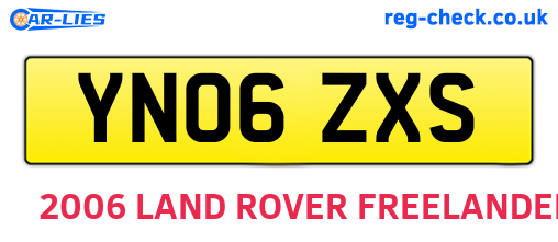YN06ZXS are the vehicle registration plates.