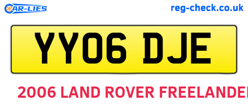 YY06DJE are the vehicle registration plates.