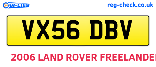 VX56DBV are the vehicle registration plates.