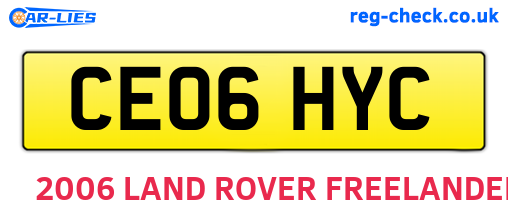 CE06HYC are the vehicle registration plates.